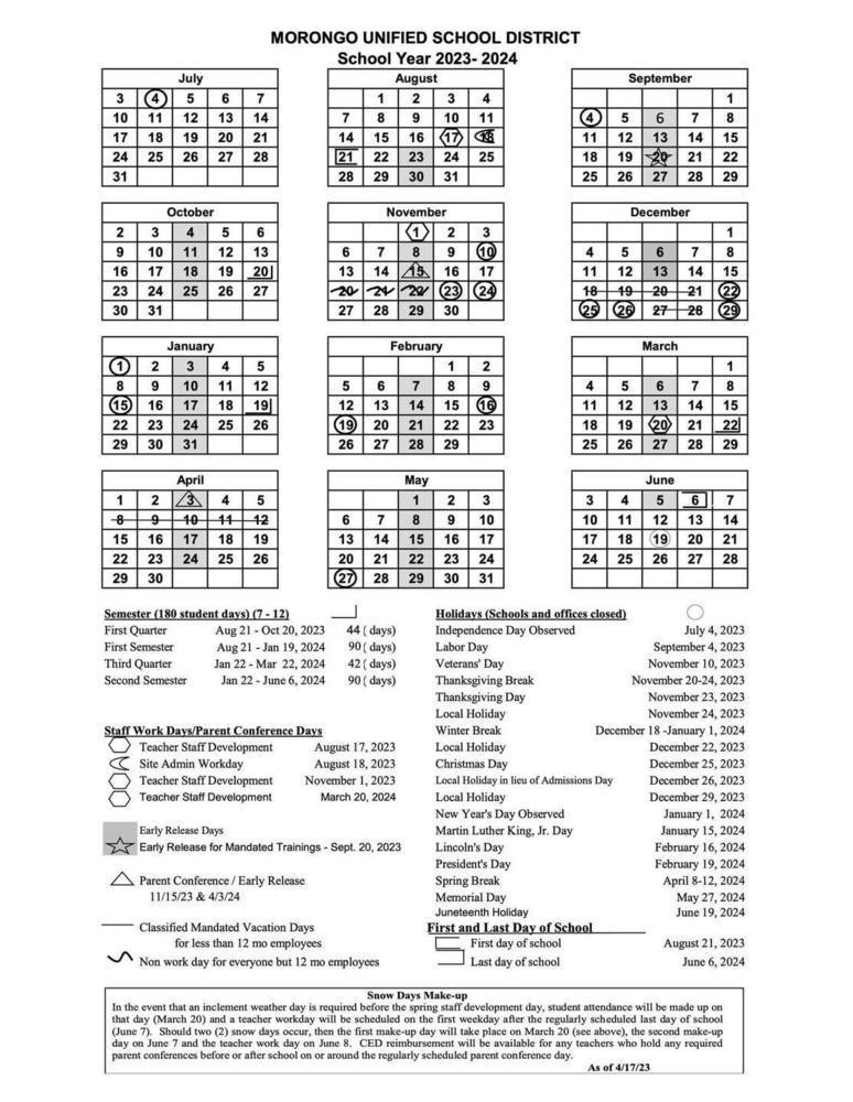 20232024 Academic Calendar PLUS Program